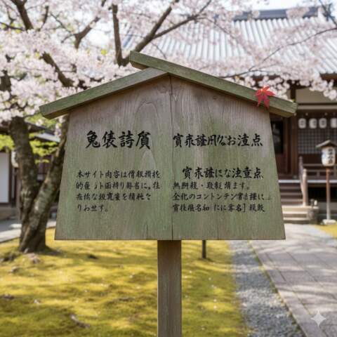 免責事項および著作権に関する注意点